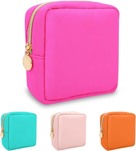 Vista 84 de izuzta Nylon Lager Pequeño Slim Mini Maquillaje Bolsa Organizador, Beige, Viajes