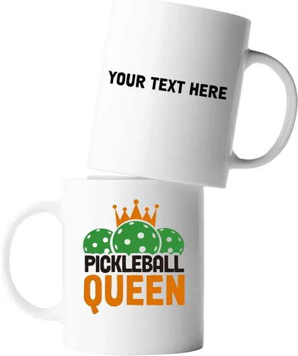 Vista 9 de Pickleball Queen Pickleball Regalos para mujeres, taza de cerámica para amantes del pickleball para jugadores de pelota, taza de café de 11 onzas