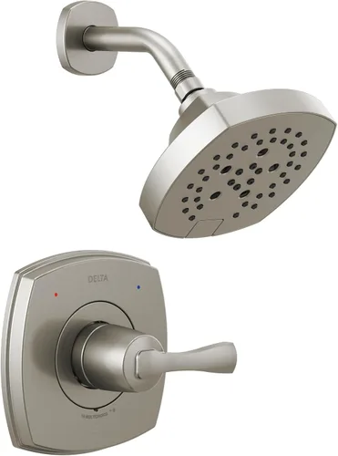 Vista 7 de Delta Faucet Stryke Serie 14 Juego de grifo de ducha cromado H2Okinetic de una sola función, kit de moldura de válvula, mango de ducha, kit