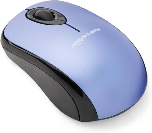 Vista 10 de Amazon Basics Ratón óptico inalámbrico para computadora de 2,4 GHz con receptor nano USB, negro