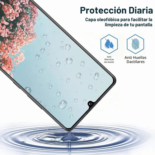 Vista 4 de Protector de pantalla diseñado para Samsung Galaxy A42 + protector de lente de cámara, fácil instalación, sin burbujas, transparente HD, vidrio