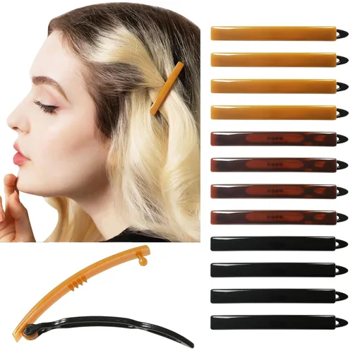 Vista 7 de Juego de 12 pasadores de pelo para mujeres y niñas, pinzas para cabello grueso y fino, accesorios para el cabello no metálicos, agarre