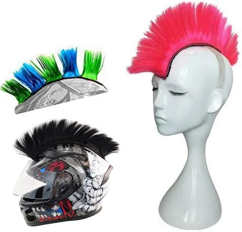 Vista 10 de Helmet Hawks Mohawk Pelucas sintéticas para bicicleta/casi casco/palo reutilizable diseño