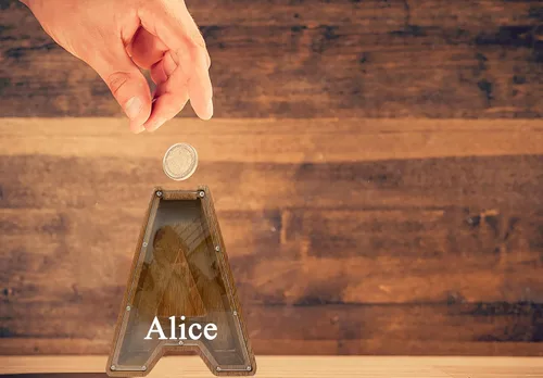Vista 5 de Alcancía grande de madera personalizada para niños, alcancía con nombre personalizado, alcancía (nombre grabado láser) letras del alfabeto