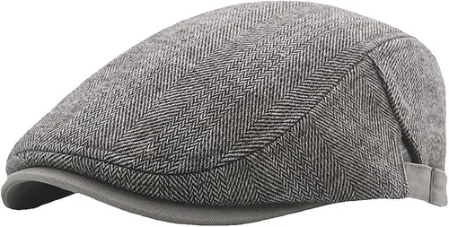 Vista 7 de Gorra de tweed de espiga para hombre, gorra plana de Ivy Gatsby, gorra de taxi ajustable para mujer