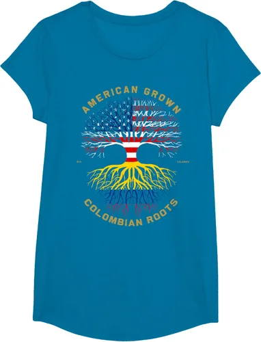 Vista 77 de Camiseta de regalo con la bandera de Estados Unidos con árbol de raíces colombianas