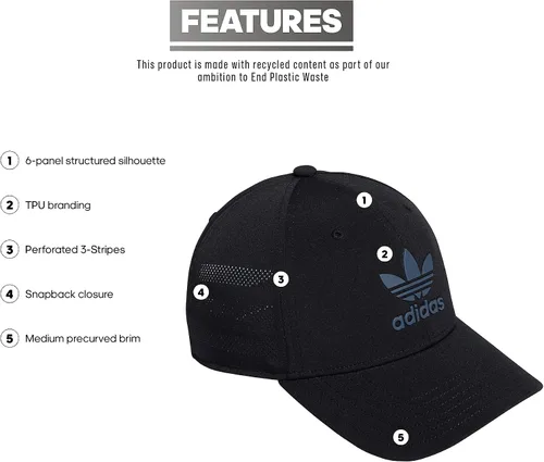 Vista 2 de adidas Originals Gorra de cierre hermético estructurada Beacon para hombre