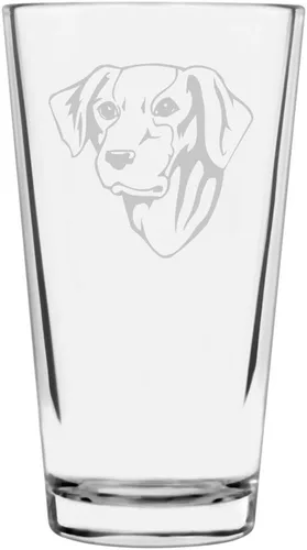 Vista 451 de Podenco Canario - Vaso de pinta de 16 onzas con temática de perro personalizado
