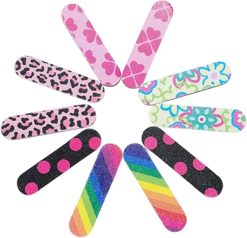 Vista 3 de Lima de UNA Pulidora. Tablero de Esmeril de Unas. Lima de manicura de doble cara, Mini, Reutilizable para Mujeres, Ninas y Hombres. Paquete de 10