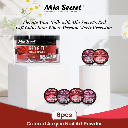 Vista 2 de Mia Secret - Colección de polvo acrílico para uñas, polímero Marry ME, 6 piezas