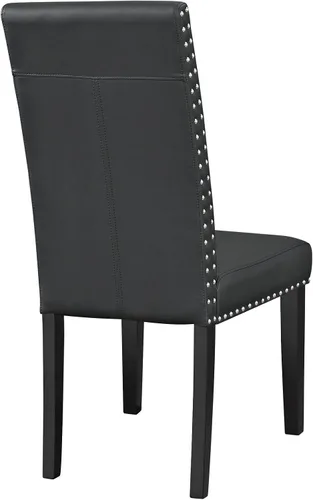 Vista 5 de LexMod silla de comedor de vinilo parte de un juego, Poliuretano, Negro