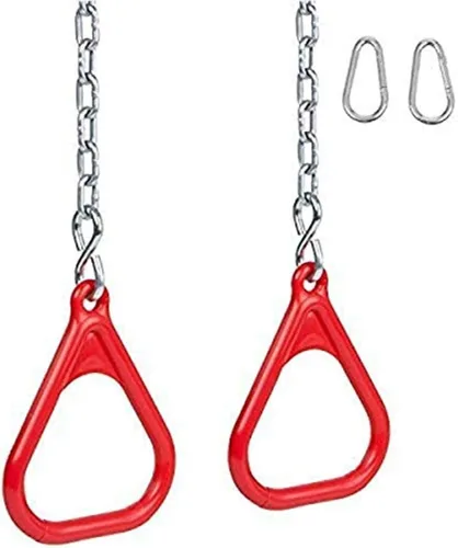 Vista 3 de Juego de columpios, anillos y cadenas de trapecio con logotipo SSS, azul