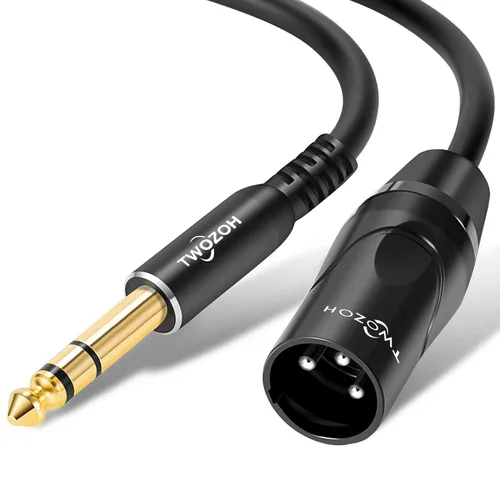 Vista 11 de Twozoh Cable XLR Hembra a TRS de 1/4 Pulgada (6.35mm), Cable de Micrófono XLR a Jack de Cuarto de Pulgada Equilibrado 1 Pie (Profesional/HiFi)
