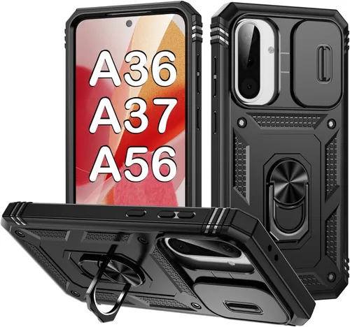 Vista 191 de PASNEW Funda militar para iPhone 13 Pro Max, cubierta de cámara deslizante y soporte de anillo de metal de 360°, carcasa rígida multicapa resistente