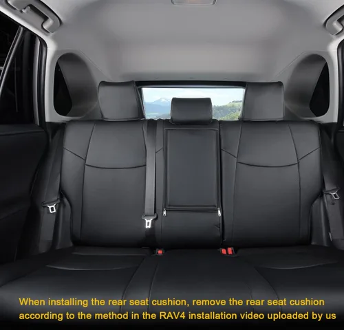 Vista 36 de Fundas de asiento RAV4 de ajuste personalizado, piel sintética impermeable para Toyota RAV4 2013-2018 (beige)