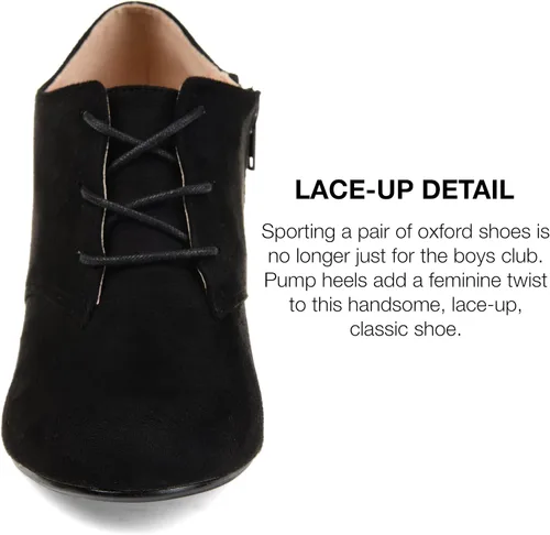 Vista 3 de Journee Collection Botines Leona para mujer con punta redonda y detalle de cordones