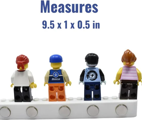 Vista 6 de Imán coleccionable para nevera compatible con minifiguras Lego Muestra figuras en refrigerador o superficies metálicas Fabricado en Estados