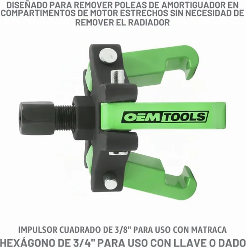 Vista 2 de OEMTOOLS 25090 Kit de extractor de equilibrador armónico, extractor ajustable de 3 mandíbulas que se adapta a la mayoría de vehículos de modelos