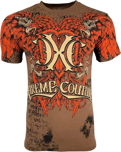Vista 12 de Xtreme Couture by Affliction Camiseta para hombre, diseño gráfico Gris oscuro (leyenda)