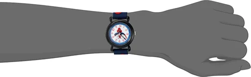 Vista 2 de MARVEL Reloj analógico de cuarzo para niños Spider-Man con correa de plástico, azul, 16 (Modelo WMA000162)