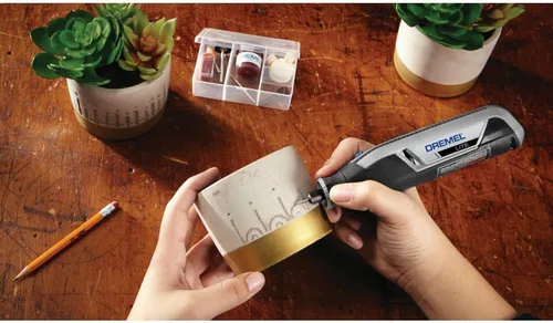 Vista 4 de Dremel Lite 7760 N/10 - Herramienta rotatoria inalámbrica de iones de litio de 4V, kit multipropósito de velocidad variable, carga USB, cambios