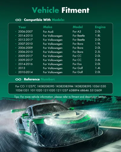 Vista 2 de SCITOO Compresor de CA para Audi A3 2.0L 2006-2007, compresor de aire acondicionado de enfriamiento rápido para Volkswagen Beetle 2.0L 2012-2017