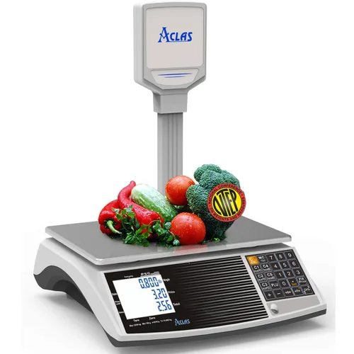 Vista 3 de EW Báscula digital de precios comerciales para computación PS6 – Báscula de alimentos de clase III certificada por NTEP Capacidad de 60 libras