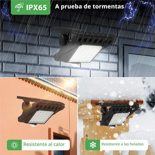 Vista 6 de Tryme 45LEDs Luces solares para exteriores con sensor de movimiento, luces de clip con sensor de movimiento, 3 modos, 3 formas de montaje, luz