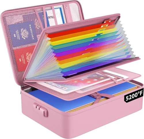 Vista 10 de ENGPOW Fireproof File Organizer Bag with 13 Pockets Accordion File Folder
