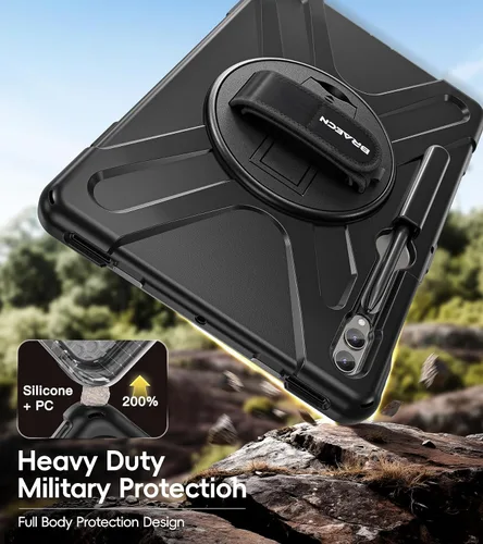 Vista 3 de BRAECN Funda para Samsung Galaxy Tab S10 Plus 2024/S9 Plus/S9 FE+/S8 Plus/S7 Plus/S7 FE 12.4 pulgadas, resistente a prueba de golpes con soporte