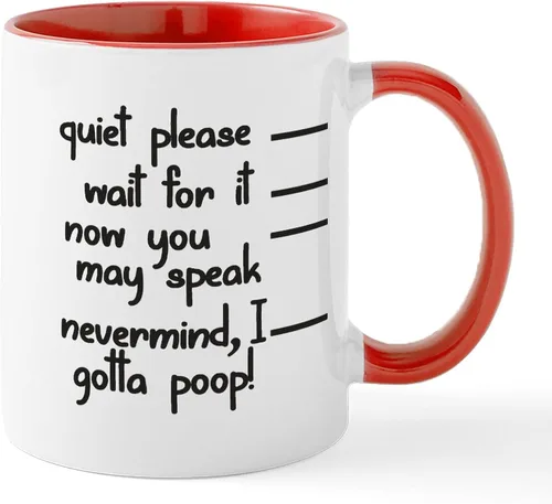 Vista 52 de CafePress Time To Poop Mugs Taza de café de cerámica de 11 oz (11.0 fl oz)