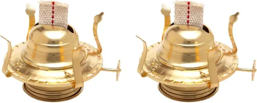 Vista 6 de Creative Hobbies Quemador de aceite chapado en latón con mecha de algodón, repuesto para lámparas antiguas de queroseno Paquete de 1