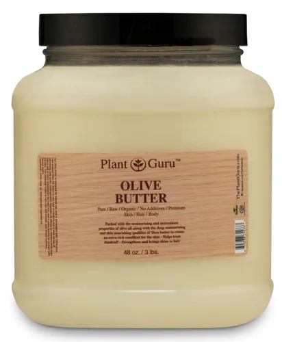 Vista 5 de Mantequilla corporal de oliva de 4 oz. 100% pura cruda, fresca y natural, prensada en frío. Hidratante para la piel, cuerpo y cabello, cremas