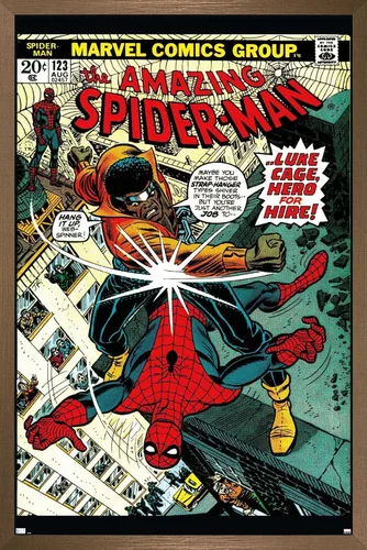 Vista 16 de Trends International Marvel Comics Amazing Spider-Man #123 - Póster de pared, 22.4 pulgadas de largo x 14.7 pulgadas, versión enmarcada en madera
