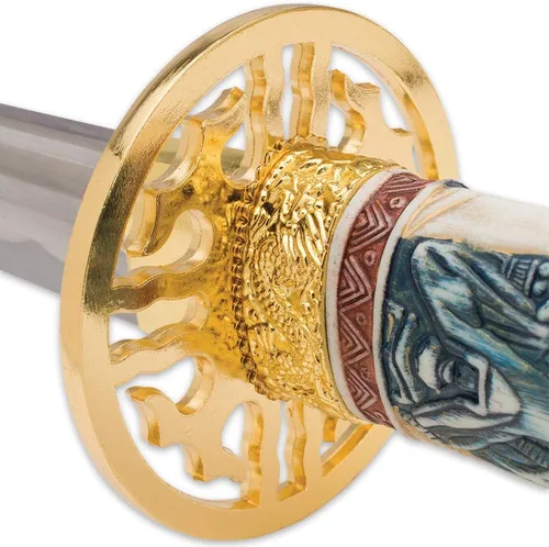 Vista 3 de Highlander Dragon Katana con Saya lacado - Acero de alto carbono 1045
