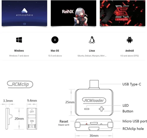 Vista 2 de Conjunto de herramientas de inyector de cargas útiles con interruptor RCM Loader One actualizados, Plug & Play para arrancar en CFW para Switch