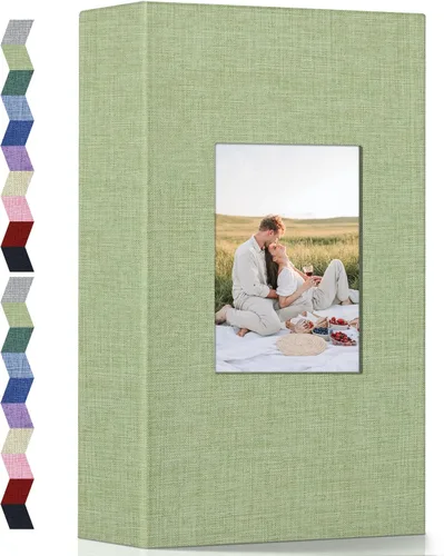 Vista 42 de popotop - Álbum de fotos 4x6 con 100 fotos, libros de fotos con 100 bolsillos verticales, cubierta de lino, álbumes para fotos familiares, de boda