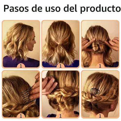 Vista 4 de 12 peines laterales para el cabello, pinzas para horquillas, alfileres, accesorios estilo francés, herramienta de peinado de dientes en forma de U