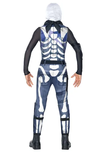 Vista 2 de Disfraz Económico Infantil Skull Trooper de Fortnite Multicolor
