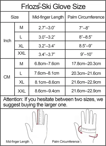 Vista 6 de Frlozs Guantes de esquí y nieve impermeables aislados -30 F 3M guantes térmicos para motocicleta cálidos guantes de invierno para hombres y mujeres