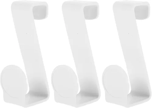 Vista 4 de Zerodeko 12 piezas multifuncionales con gancho en z para tanque de inodoro, arandelas de plástico, ganchos de plástico blanco, gancho para colgar