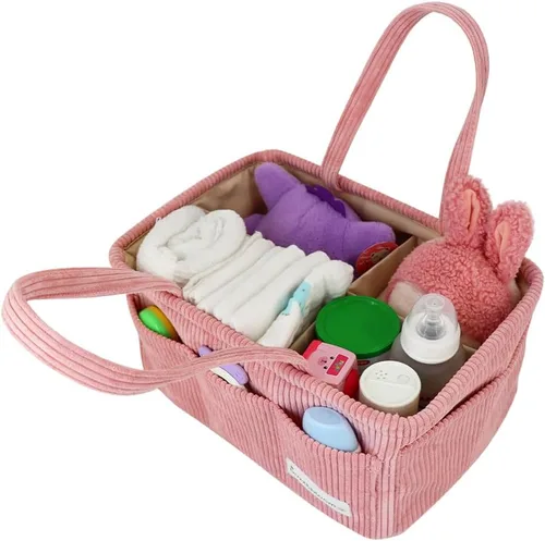 Vista 9 de Buzz&Bloom Organizador de pañales para bebé, elegante cesta de almacenamiento para artículos esenciales para recién nacidos y estación de pañales