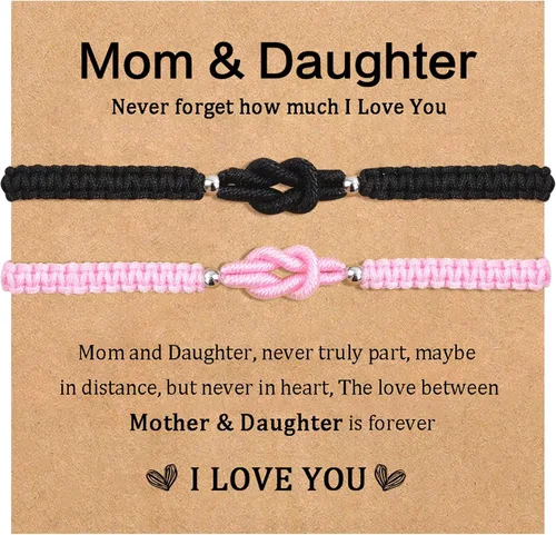Vista 12 de Pulsera Papá Hija/Madre Hijo/Madre Hija/Abuela Nieta/Hermano Hermana Pulsera Promesa Meñique Juego Relación Amistad Pulseras Regalos de Navidad