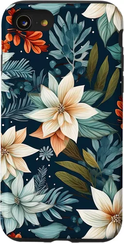 Vista 18 de iPhone 16 Aesthetic Christmas Floral Pattern Winter Flower Girl Women Case