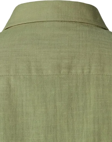 Vista 6 de ZEROYAA Camisas de lino y algodón ajustadas para hombre, de manga corta, con botones, ligeras, para la playa, con bolsillo