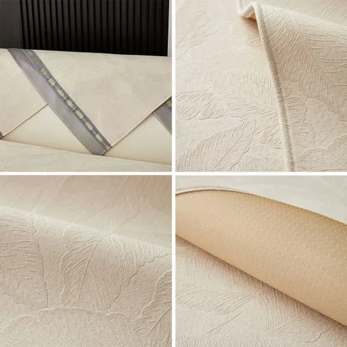 Vista 7 de vctops Funda de sofá jacquard de hojas de lujo para sofá, funda de felpilla súper suave para sofá modular, funda antideslizante moderna para sala
