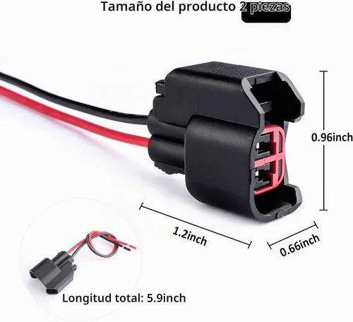 Vista 2 de 2 conectores de inyectores de combustible EV6, conector indispensable para reemplazo de inyector de combustible, conector de inyector de combustible