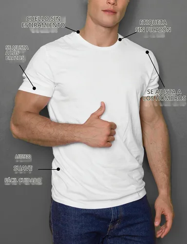 Vista 3 de H2H Camisetas para hombre - Pack de varias unidades, diseño simple, manga corta, ajuste delgado, mezcla de algodón (cuello en V/cuello redondo)