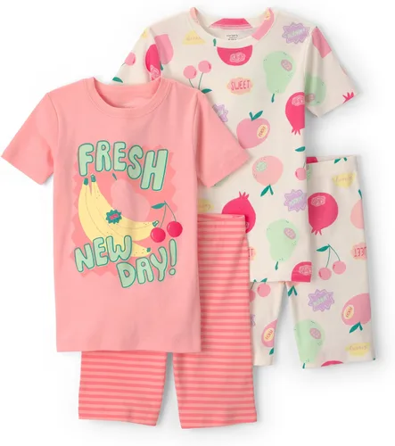 Vista 9 de Carter's Conjunto de pijama de algodón ajustado de 4 piezas para niña Pollo Country Green