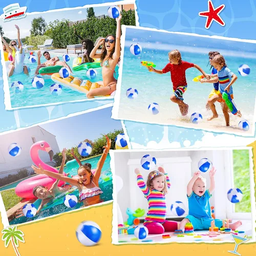 Vista 6 de Zhanmai Paquete de 100 pelotas inflables de playa de 5 pulgadas, pelota de playa de verano de 5 pulgadas, juguete para fiestas en la piscina